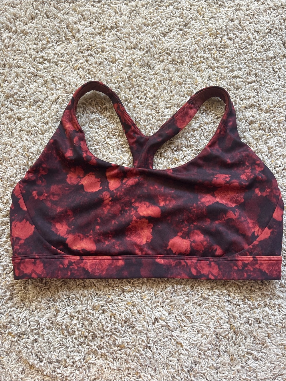 Athleta D-DD Ultimate Printed Bra in Frozen Floral Red XL